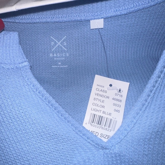 PacSun light blue long sleeve v-neck tee - Picture 3 of 3